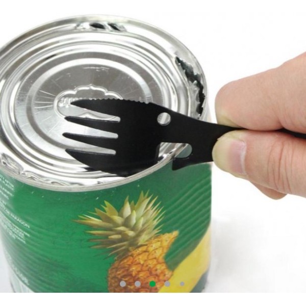 Туристичний набір столових приладів 5 в 1 похідна дорожня Ложка Вилка Ніж кишенькова відкривачка для консервів