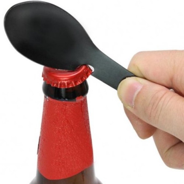 Туристичний набір столових приладів 5 в 1 похідна дорожня Ложка Вилка Ніж кишенькова відкривачка для консервів