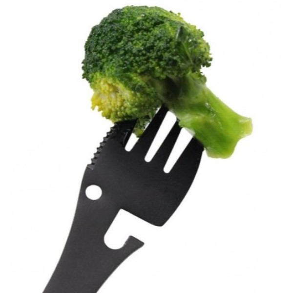 Туристичний набір столових приладів 5 в 1 похідна дорожня Ложка Вилка Ніж кишенькова відкривачка для консервів